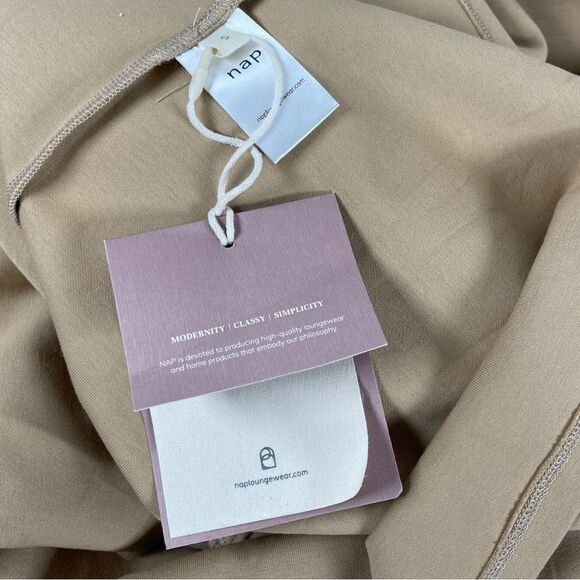 Nap Loungewear Tan Casual Tiered Long Sleeve Maxi Dress Women’s Size Small NWT - Picture 7 of 11